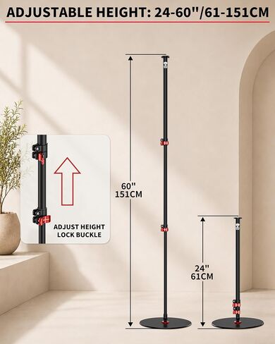 IFOOTAGE RB-A300-I Round Base Monopod Stand with Heavy Iron Base, 59.4" Adjustable Camera Floor Stand, 22 lb Load Capacity, 1/4" & 3/8" Mount for Camera, Light, Mic, Monitor, Live Streaming in Kuwait