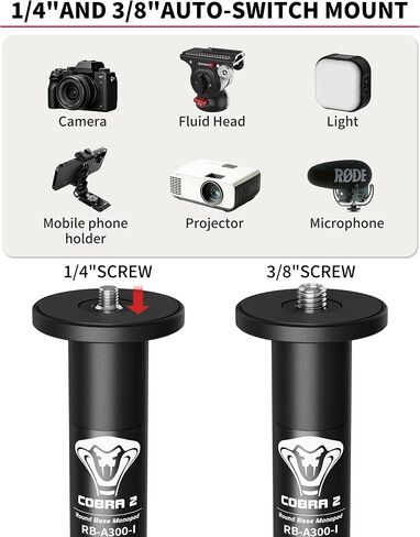 IFOOTAGE RB-A300-I Round Base Monopod Stand with Heavy Iron Base, 59.4" Adjustable Camera Floor Stand, 22 lb Load Capacity, 1/4" & 3/8" Mount for Camera, Light, Mic, Monitor, Live Streaming in Kuwait
