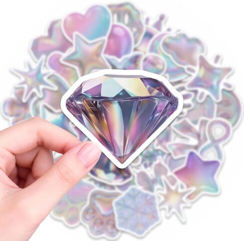Bluradio 100PCS Iridescent Cute Stickers for Water Bottles & Laptops in Kuwait