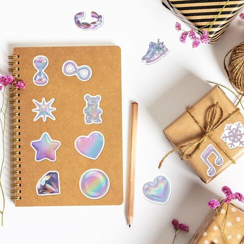 Bluradio 100PCS Iridescent Cute Stickers for Water Bottles & Laptops in Kuwait