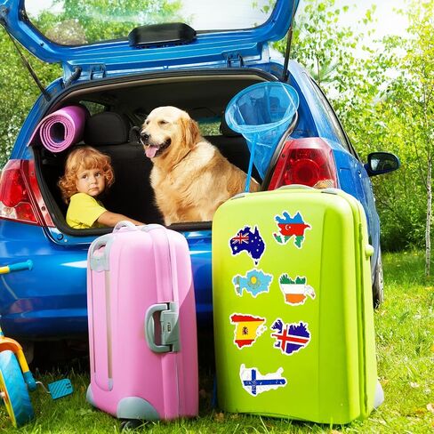 Chinco 200 Pcs Country Flag Stickers Vinyl Waterproof World Travel Decals in Kuwait