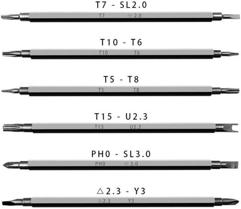 6-in-1 Security Screwdriver Set Magnetic Bits for Tamper for proof Screws Electronics Repair Kit Phone Laptop Glasses Watch Tools Black Silver Yellow in Kuwait