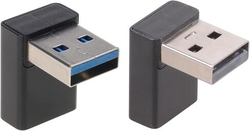 2Pcs Aluminum Alloy USB3.0 Male to Female Elbow Adapter Extender in Kuwait