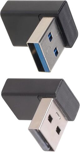 2Pcs Aluminum Alloy USB3.0 Male to Female Elbow Adapter Extender in Kuwait