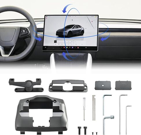 Screen Swivel Mount for Tesla Model Y 2019-2024 & Model 3 2017-2023, Center Console Touchscreen Rotating Bracket Holder in Kuwait