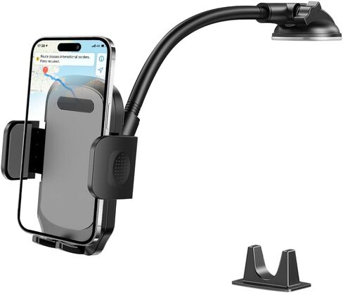 360° Suction Windshield Phone Holder with Long Arm, Carbon Fiber in Kuwait