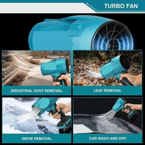 Electric Blower, Air Blower Electric Handheld Cordless Dust Removal Tool with Brushless Turbo Fan,for Patio Cleaning, Lawn Care, Leaves, Dust in Kuwait