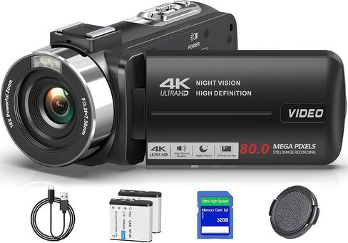 4K 80MP Camcorder Video Camera 18X Zoom Vlogging Camera for YouTube Webcam in Kuwait