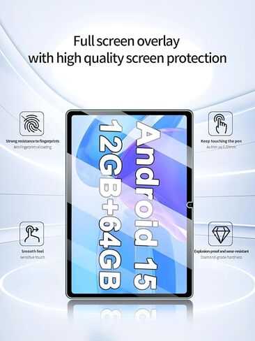 Screen Protector for ATOZEE AT-CP20 Android Tablet 10 inch Tablets, Anti-Scratch 9H Hardness Touch Sensitive 2.5D Rounded Edges Bubble Free Easy to Install,2 Pack. in Kuwait