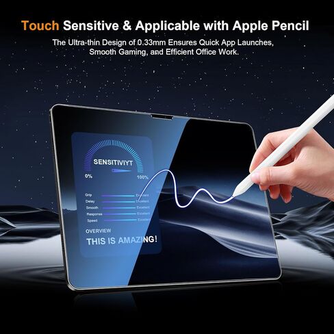 QHOHQ Screen Protector for iPad Pro 11 Inch M4 (2024) [with Camera Lens Protector], Full Coverage Tempered Glass, [Face ID & Apple Pencil Compatible], with Easy Installation Frame, HD Clear [2+2 Pack] in Kuwait