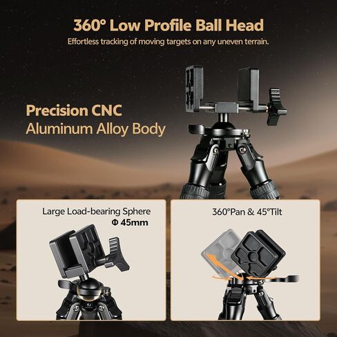 TONYBOO Carbon Fiber Tripod for Hunting with Rifle Saddle Clamp, CNC Machining Heavy Duty Rifle Tripod with 360° Ball Head,Lightweight, Stable Shooting Rest for Rifles, Crossbows - TQ-2836-U8 in Kuwait