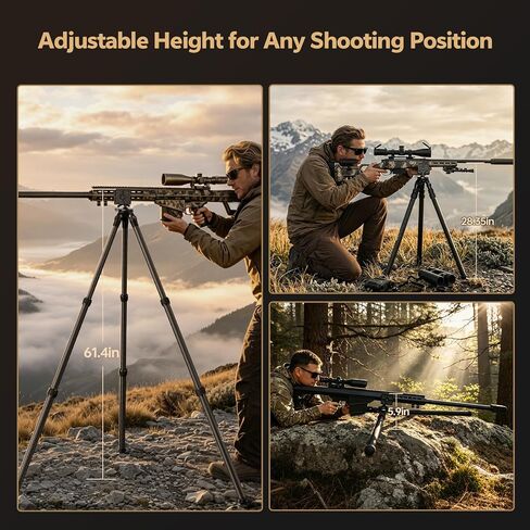 TONYBOO Carbon Fiber Tripod for Hunting with Rifle Saddle Clamp, CNC Machining Heavy Duty Rifle Tripod with 360° Ball Head,Lightweight, Stable Shooting Rest for Rifles, Crossbows - TQ-2836-U8 in Kuwait