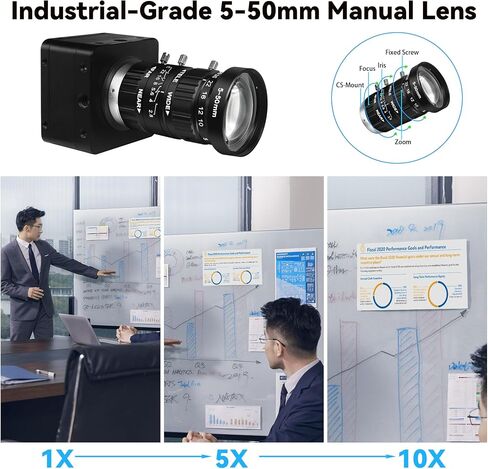 SVPRO USB3.0 Camera, 60fps High Speed 4K USB Camera, 8.3MP Manual Focus Webcam with 5-50mm CS Lens, 10X Zoom Streaming Cam UVC Plug and Play for Windows/Linux/Mac/Android in Kuwait