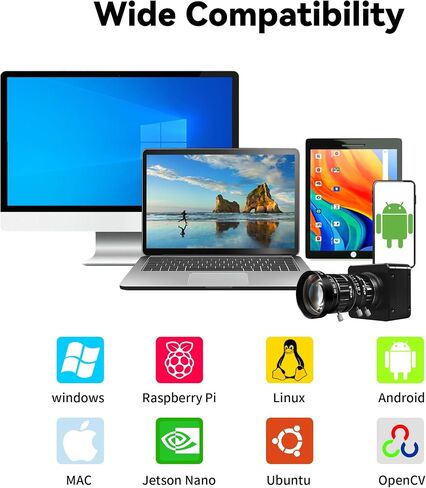 SVPRO USB3.0 Camera, 60fps High Speed 4K USB Camera, 8.3MP Manual Focus Webcam with 5-50mm CS Lens, 10X Zoom Streaming Cam UVC Plug and Play for Windows/Linux/Mac/Android in Kuwait