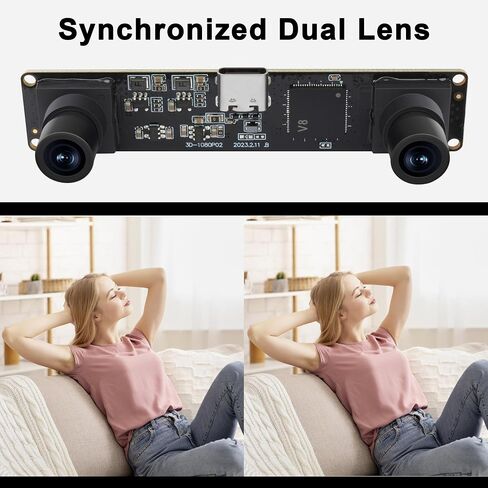 USB Stereo Camera, 1080P 60FPS Binocular Camera for Stereo Vision in Kuwait