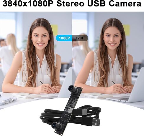 USB Stereo Camera, 1080P 60FPS Binocular Camera for Stereo Vision in Kuwait