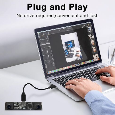 USB Stereo Camera, 1080P 60FPS Binocular Camera for Stereo Vision in Kuwait