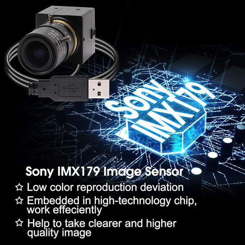 2.8-12mm Varifocal Lens USB Camera 8 Megapixel Webcamera with Image Sensor Webcam Super High Difinition 3264X2448 USB Camera Outdoor Indoor Webcamera for Video Systems in Kuwait
