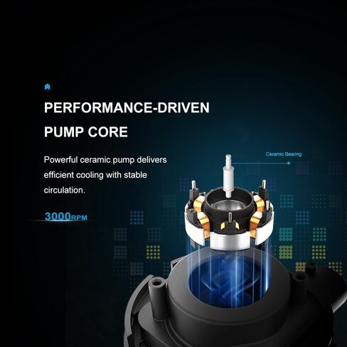 SAMA L50 360 AIO Liquid CPU Cooler, Dot-Matrix ARGB Pump Water Cooling Black in Kuwait