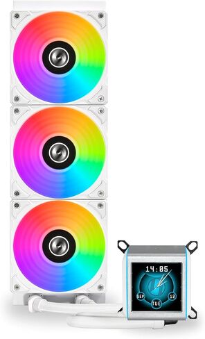 Lian Li GA Galahad II 360- Asetek 8th Gen- 2.88" IPS LCD Screen- Screen Recording for Videos and Photos -Pre-Installed ARGB Daisy-chainable Radiator Fans or UNI Fan SL-INF Fans (GA2ALCD36W.US) in Kuwait