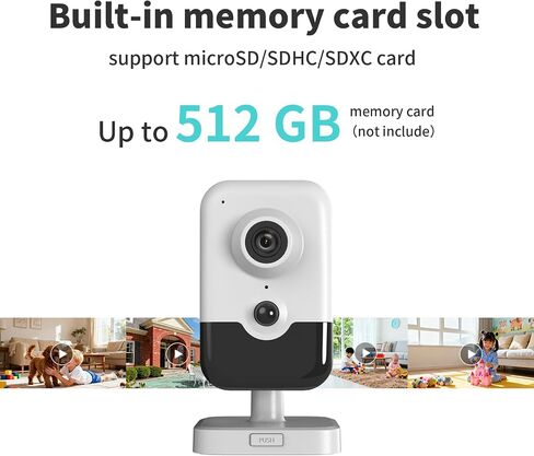 DS-2CD2483G2-I 8MP Home Security Camera Indoor, Cube PoE IP Cameras,Human Body Detection, H.265+, Build in SD Slot up to 512 GB, Two Way Talk, 2.8mm Lens, Work with Ⲏіk-Connect in Kuwait