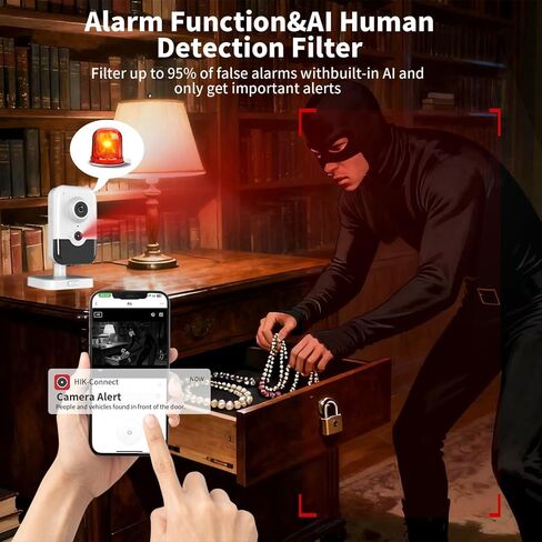 DS-2CD2483G2-I 8MP Home Security Camera Indoor, Cube PoE IP Cameras,Human Body Detection, H.265+, Build in SD Slot up to 512 GB, Two Way Talk, 2.8mm Lens, Work with Ⲏіk-Connect in Kuwait