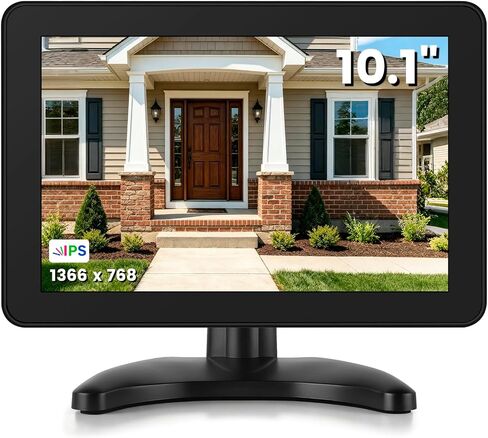 othoig 10.1 Inch Security Monitor, 1366x768 IPS Small HDMI Monitor with Built-in Speakers and Remote Control, HDMI VGA BNC AV Inputs and USB Port for CCTV Surveillance, DVR, NVR, PC, Raspberry Pi in Kuwait
