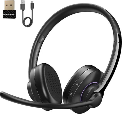AOC Wireless Headset with Mic for Work, AI Noise-Canceling, Bluetooth 5.3 in Kuwait