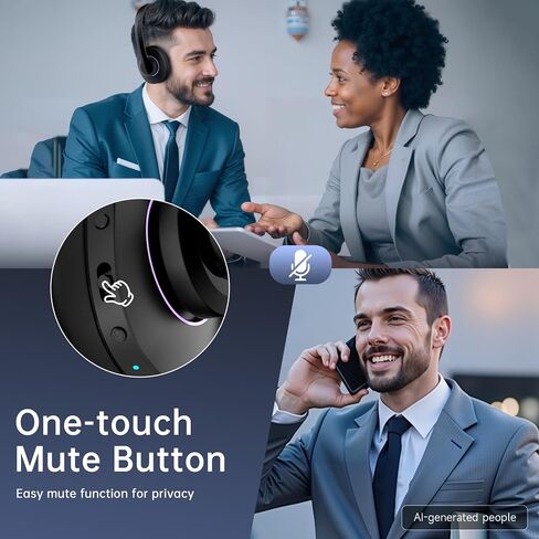 AOC Wireless Headset with Mic for Work, AI Noise-Canceling, Bluetooth 5.3 in Kuwait