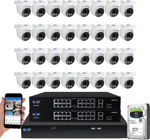 GW Security 32 Channel 4K LPR/Face Recognition PoE Security Camera System in Kuwait
