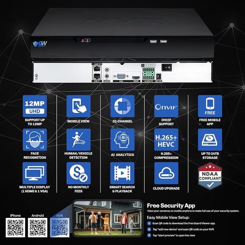 GW Security 32 Channel 4K LPR/Face Recognition PoE Security Camera System in Kuwait