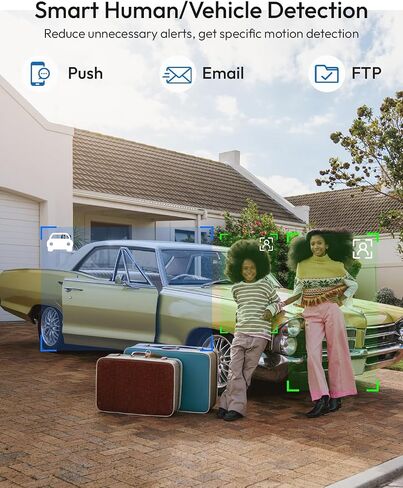 PoE Security Camera System, 6pcs Wired 5MP Outdoor IP Cameras with Color Night Vision, AI Human Detection, Two-Way Audio, 4K 8CH NVR with 3TB HDD for 24-7 Recording, No Monthly Fee in Kuwait