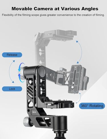 Koolehaoda Gimbal Tripod Head 360° Panoramic CNC Aluminum Arca Swiss in Kuwait