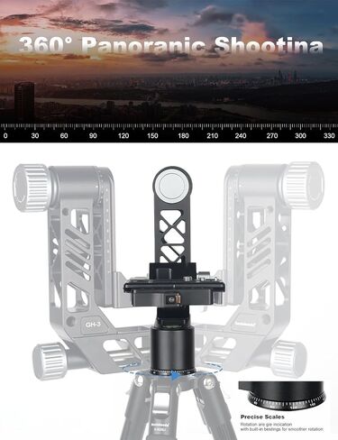 Koolehaoda Gimbal Tripod Head 360° Panoramic CNC Aluminum Arca Swiss in Kuwait