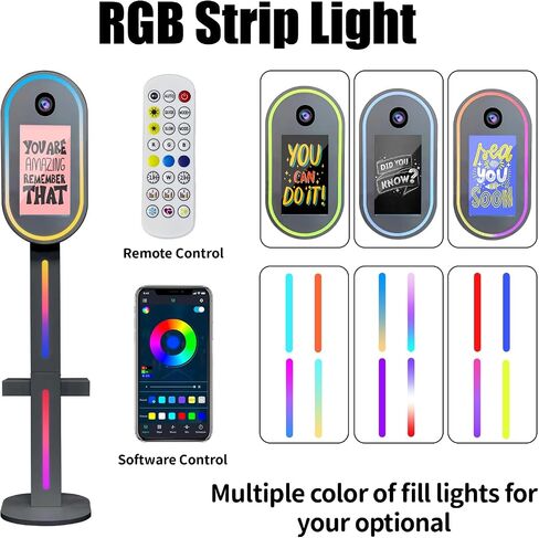 Magic Mirror Photo Booth,15.6" Touch Screen DSLR Photo Booth Machine, RGB Mood Light with Flight Case Remote App Control RGB Light for Weddings, Parties & Events (Black) in Kuwait