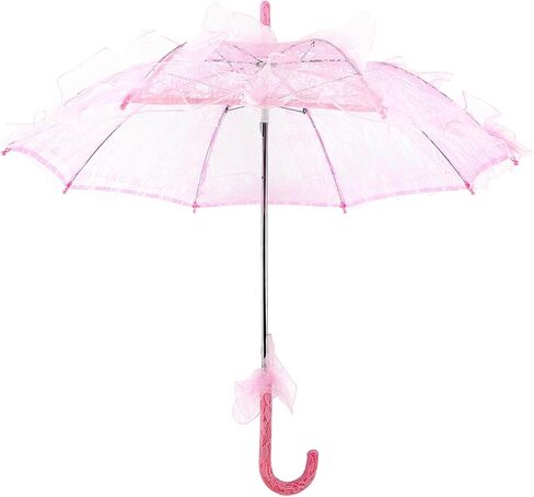 Bridal Lace Cotton Umbrella Elegant Wedding Photography Prop Decoration for Brides Wedding Parties Photography Props Lace (Pink) in Kuwait