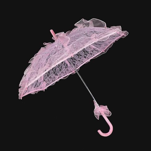 Bridal Lace Cotton Umbrella Elegant Wedding Photography Prop Decoration for Brides Wedding Parties Photography Props Lace (Pink) in Kuwait