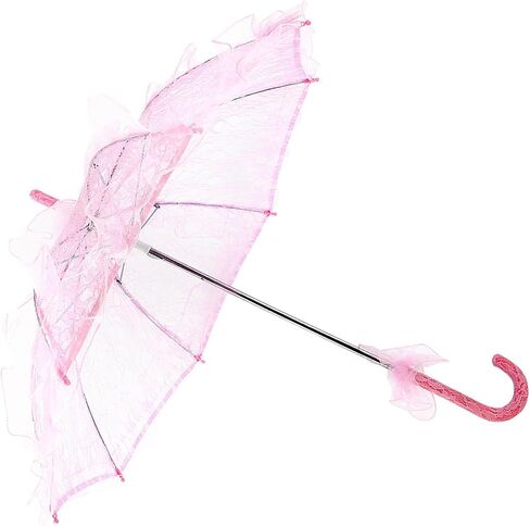 Bridal Lace Cotton Umbrella Elegant Wedding Photography Prop Decoration for Brides Wedding Parties Photography Props Lace (Pink) in Kuwait