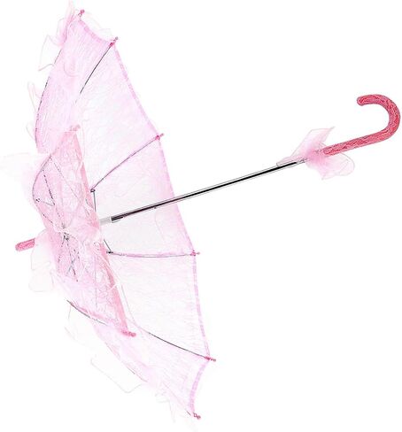 Bridal Lace Cotton Umbrella Elegant Wedding Photography Prop Decoration for Brides Wedding Parties Photography Props Lace (Pink) in Kuwait