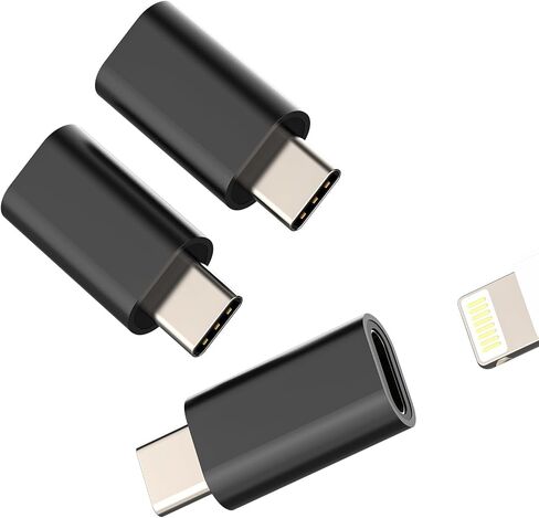 Lightning Female to USB C Male Adapter (3 Pack) for iphone16 15 Pro for Apple Charging Cable Jack Adapter Type C Charging Connector for ipad 10 Compatible with Samsung Car Accessory in Kuwait