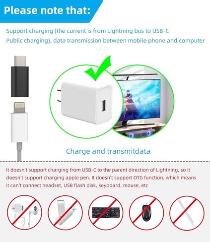 Lightning Female to USB C Male Adapter (3 Pack) for iphone16 15 Pro for Apple Charging Cable Jack Adapter Type C Charging Connector for ipad 10 Compatible with Samsung Car Accessory in Kuwait