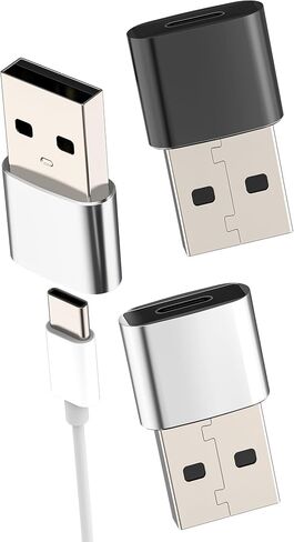 USB C Female to USB Male Adapter (Pack of 3) for iPhone 16 Charging Cable Compatible with Samsung Galaxy S24 for ipad Type C Connector USB-A Charger OTG Accessory for car MacBook PC in Kuwait