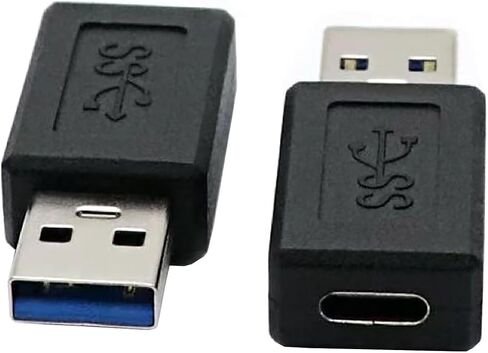 USB A to USB C, USB 3.0 Type A Male to USB 3.0 Type C (USB-C) Female Data & Charging Converter Adapter for Laptop and PC (2 PCS) in Kuwait