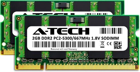 A-Tech 4GB (2 x 2GB) RAM for DELL INSPIRON 1525 | DDR2 667MHz SODIMM PC2-5300 200-Pin Non-ECC Memory Upgrade Kit in Kuwait