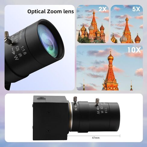 MMlove 1080P USB Camera,Full HD 10X Optical Zoom,0.01Lux Low Light Webcam in Kuwait