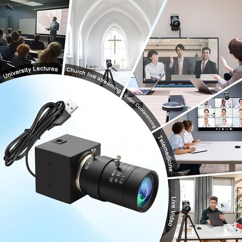 MMlove 1080P USB Camera,Full HD 10X Optical Zoom,0.01Lux Low Light Webcam in Kuwait
