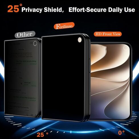 Ferilinso Privacy Screen Protector for iPhone Tempered Glass Duo Ultra Fold in Kuwait