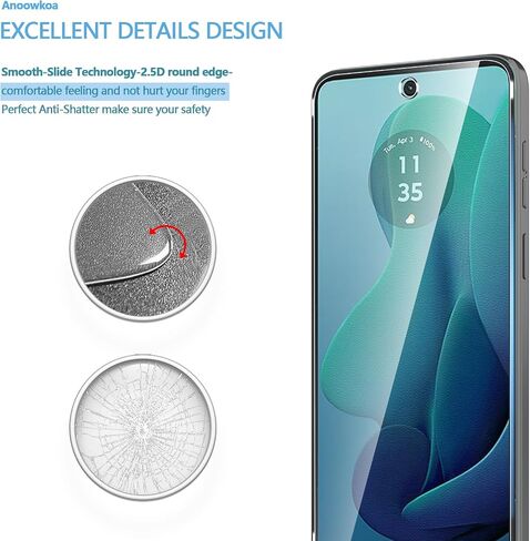 Anoowkoa 3 Pack Designed for Moto G 5G 2024 Screen Protector Tempered glass film.Anti-Breakage.Anti-Scratch No Bubbles 9H Hardness.Easy Installation for Motorola G 5G 2024 in Kuwait