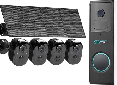 Vicohome 4G6B Best 2K Solar Security Camera Wireless Outdoor System & D2A Video Doorbell,No NVR Needed, Battery Powered, Easy to Setup, Motion Detection, Two Way Audio,Color Night Vision, SD Slot in Kuwait