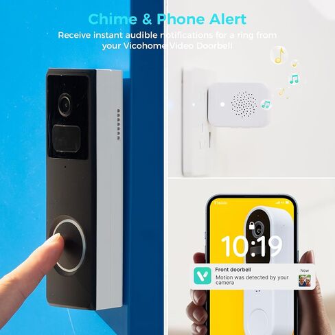Vicohome 4G6B Best 2K Solar Security Camera Wireless Outdoor System & D2A Video Doorbell,No NVR Needed, Battery Powered, Easy to Setup, Motion Detection, Two Way Audio,Color Night Vision, SD Slot in Kuwait